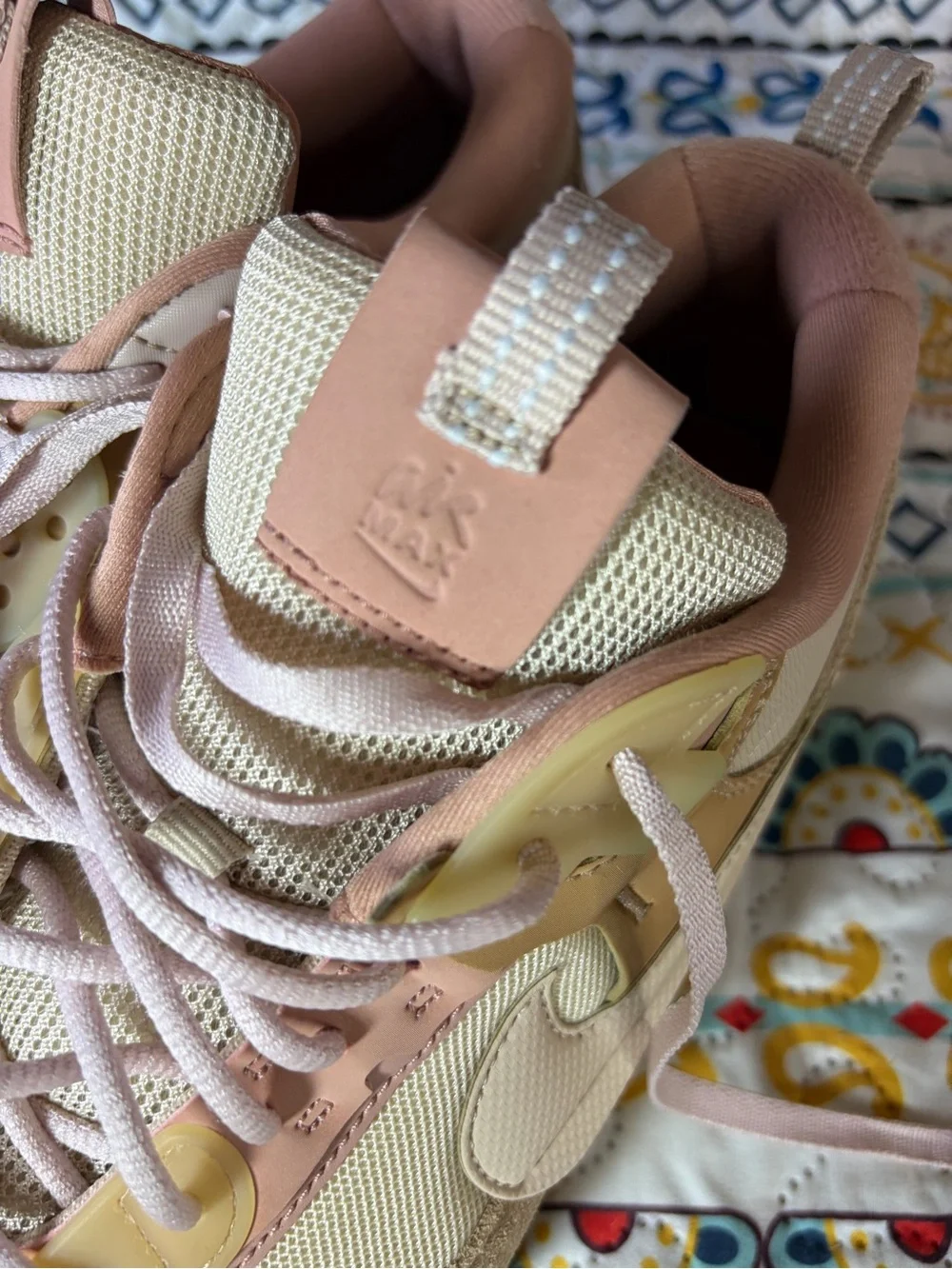Nike Peach and Pink Lace-Up Sneakers